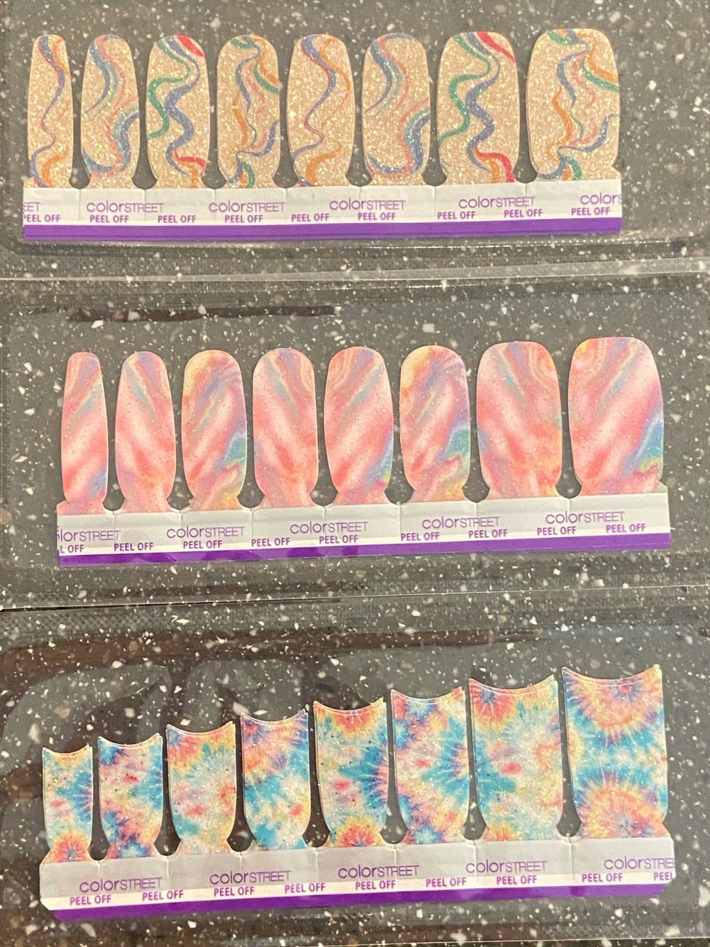 3 Color Street Color Play Tie-Dye Nail Strip Sets